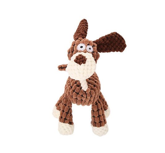 Squeaky Corduroy Plush Toy for Dogs & Puppies – Soft Chew & Molar Fun!"