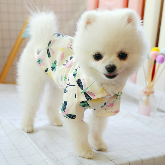Tropical Tails Pet Shirt – Flamingo, Flower & Dragonfly Vibes! 🌺🦩🐾